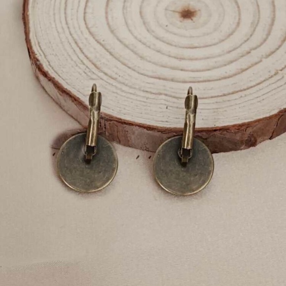 Cat Print earrings round decor - Picture 3 of 3